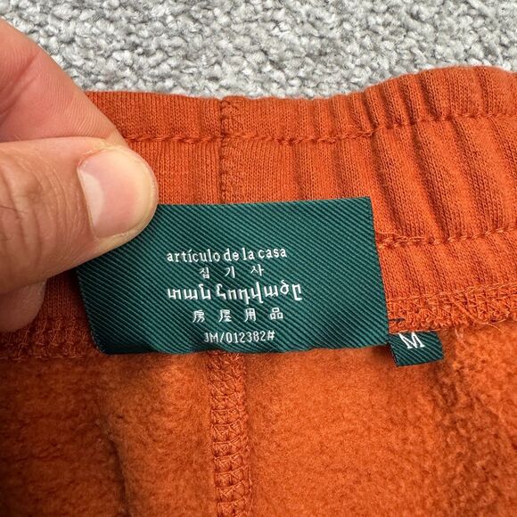 Maison Article Shoe Palace Jogger Sweatpants Men Medium Rust Orange Fleece 32x26 - Picture 13 of 16